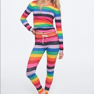 VS PINK rainbow stripe pj SET, small
